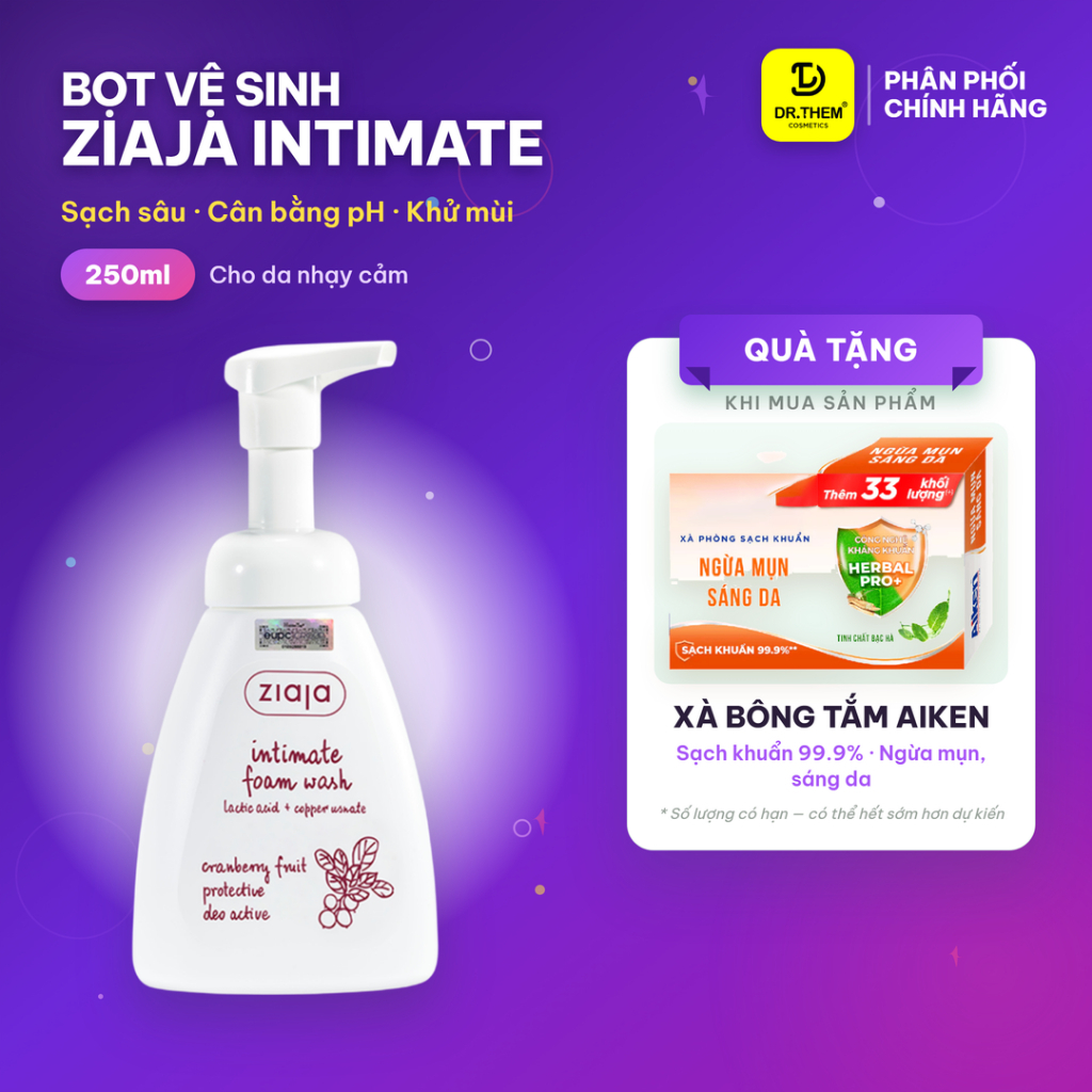 Ziaja Intima Bọt Vệ Sinh Thảo Dược Siêu Dịu Nhẹ, Khử Mùi Hiệu Quả - Ziaja Intimate Foam Wash 250ml- 