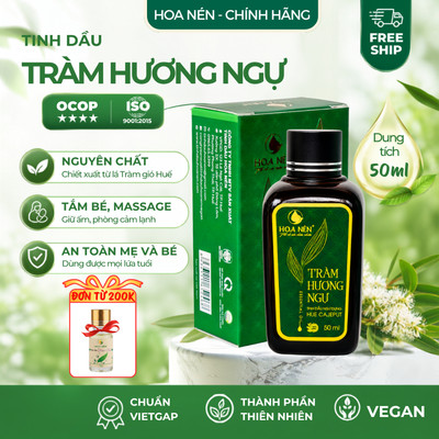 Tinh dầu TRÀM HƯƠNG NGỰ 50ml - OCOP 4 SAO- VietGAP - Hoa Nén - Quà Tặng sang trọng, an toàn cho bé