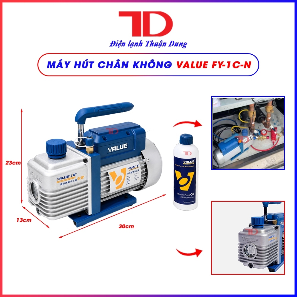Máy Hút Chân Không Value FY-1C-N Chuyên Dụng Cho Điều Hòa, Bảo Dưỡng Điều Hòa Và Tủ Lạnh
