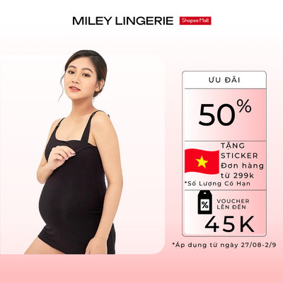 Áo Khoá Cài Trước Cho Mẹ Bầu Miley Lingerie Vải Sợi Thiên Nhiên Cao Cấp Mềm Mại Thoải mái PBS01