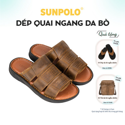 Dép Quai Ngang Nam Da Bò SUNPOLO FQN062