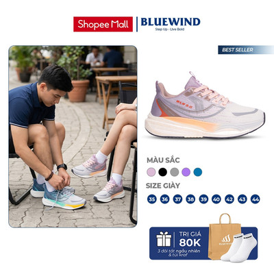 [SIÊU NHẸ] [TĂNG SIZE] Giày Chạy Bộ Nam Nữ BLUEWIND AeroRun 3.0 – Êm Chân, Thoáng Khí, Đế Cao 4cm 68381