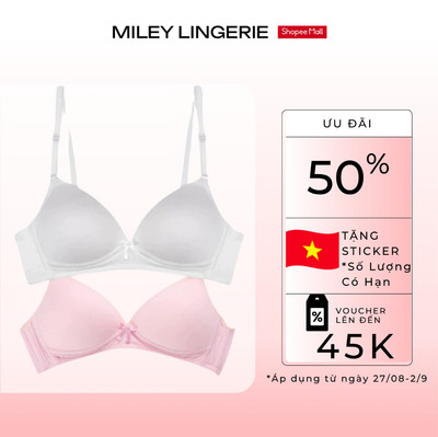 Set 2 Áo Ngực Cotton Không Gọng Free Bra Miley Lingerie BRW02015-12015