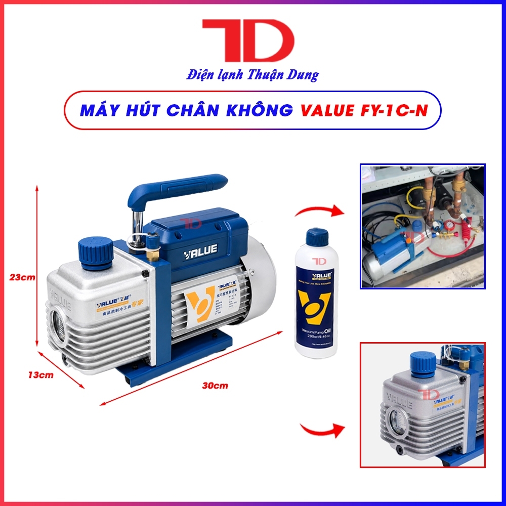 Máy Hút Chân Không Value FY-1C-N Dùng Cho Điều Hòa, Máy Lạnh, Tủ Lạnh Và Bảo Dưỡng Điện Lạnh