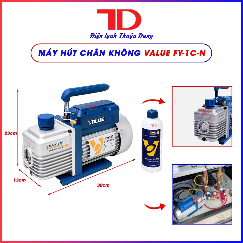 Máy hút chân không Value FY-1C-N, hút mạnh, áp suất chuẩn, bền, dễ dùng, tiện cho thợ 02