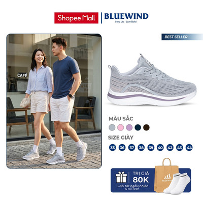 [TĂNG SIZE] Giày Thể Thao Nam Nữ Siêu Nhẹ BLUEWIND Semicircle Êm Chân, Thoáng Khí 68380
