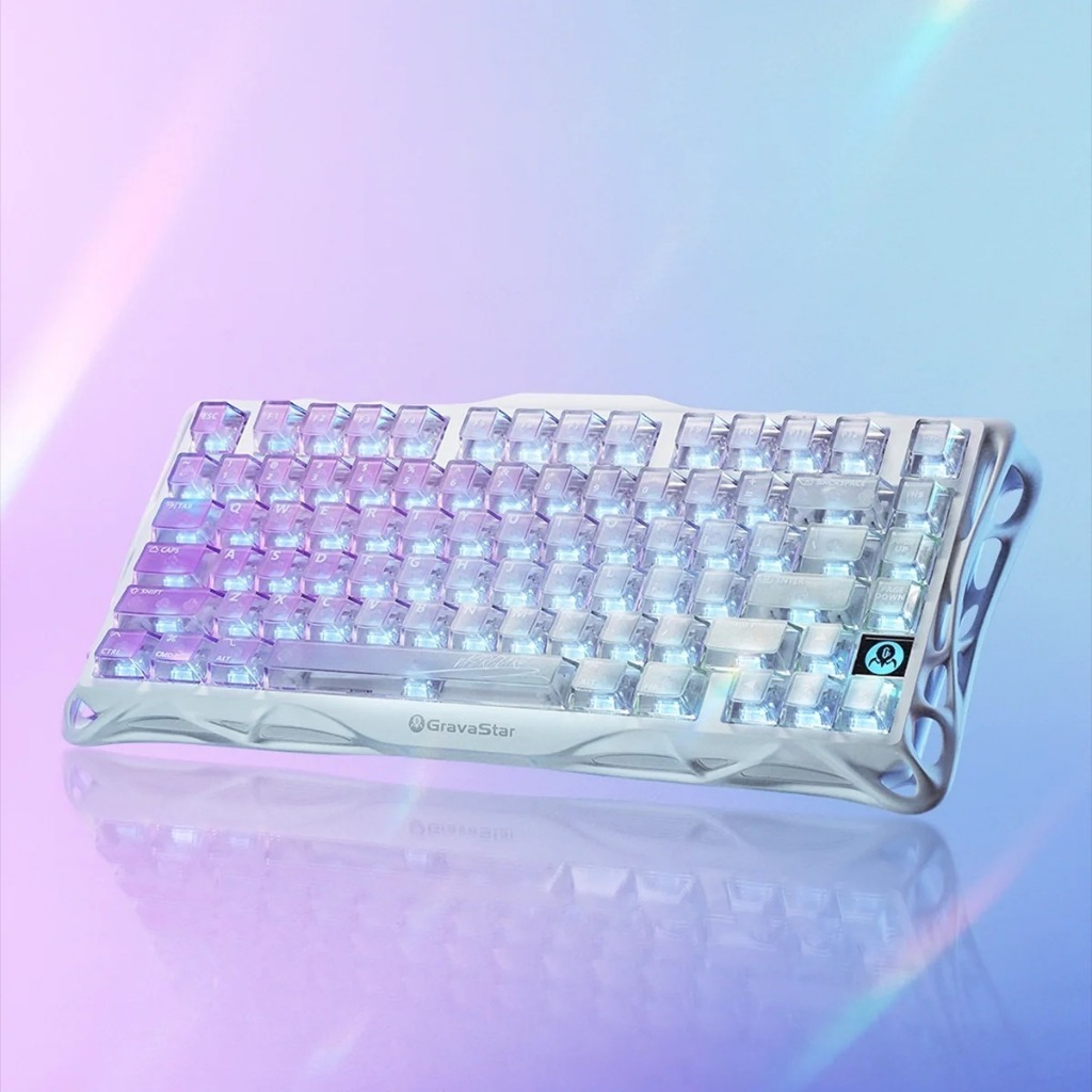Bàn Phím Cơ Gravastar Mercury K1 Lite – Crystal Aurora | 3 Modes | BH 12 Tháng