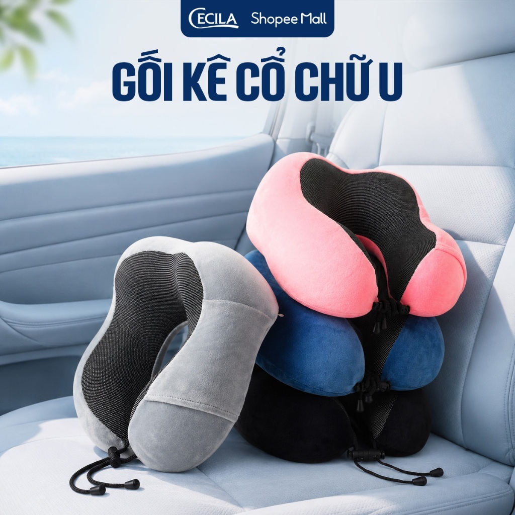 SVIP Gối chữ U cao su non CECILA Gối Nệm Y Tế ôm trọn cổ nâng đỡ giảm áp lực…