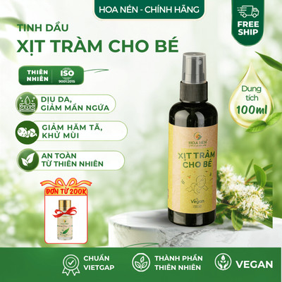 Chai Xịt Tràm Cho Bé - Hoa Nén - Giảm hăm tã, rôm sảy, mẩn ngứa, làm thơm- 100ml