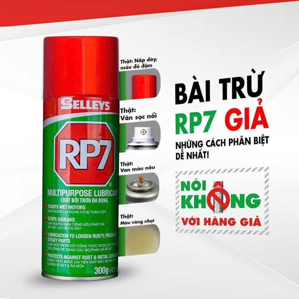 RP7 Chính hãng, chai xịt chống rỉ sét, bôi trơn, chai 493ml(350g)