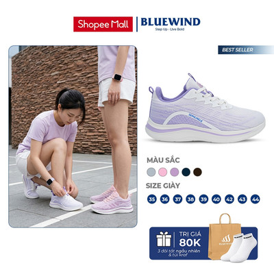 [TĂNG SIZE] Giày Thể Thao Nữ Siêu Nhẹ BLUEWIND Semicircle Êm Chân, Thoáng Khí 68380