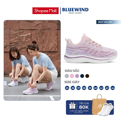[TĂNG SIZE] Giày Thể Thao Nam Nữ Siêu Nhẹ BLUEWIND Semicircle Êm Chân, Thoáng Khí Phù Hợp Giày Chạy Bộ Nữ 68380