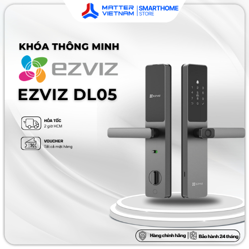 [LẮP HCM] EZVIZ DL05 -  BH 24 THÁNG - Khóa Thông Minh Vân Tay, Tích Hợp Chuông Cửa, Kết Nối Với Came