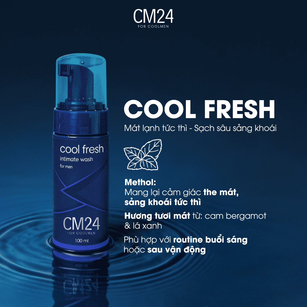 Bọt Dung Dịch Vệ Sinh Nam CM24 For Coolmen Cool Fresh Sạch Sâu, Giảm Ngứa 100ML