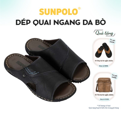 [ Xả kho ] Dép Quai Ngang Nam Da Bò SUNPOLO DQN021