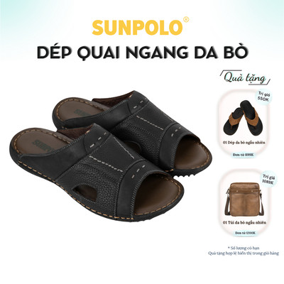 Dép Quai Ngang Nam Da Bò SUNPOLO DQN031