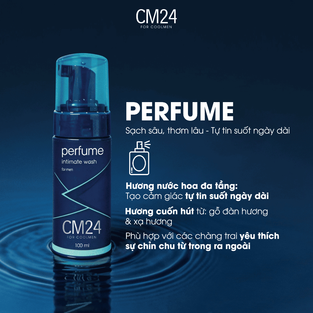 Bọt Vệ Sinh Nam Giới CM24 For Coolmen Sạch Sâu, Hết Ngứa, Ngăn Vi Khuẩn Thơm Tho Perfume 100ml
