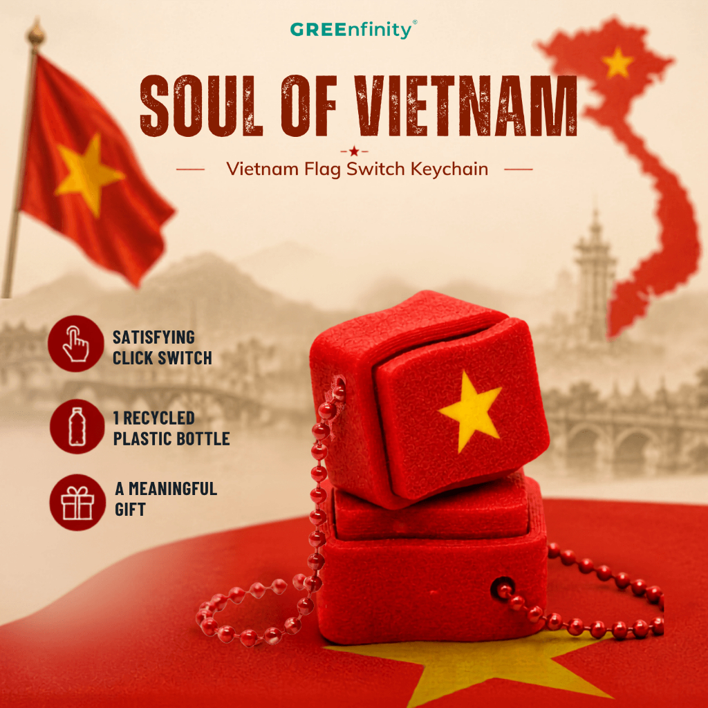 Soul Of Vietnam Flag - Móc khóa độc đáo - Biểu tượng tự hào - Nhỏ gọn tiện lợi | GREEnfinity