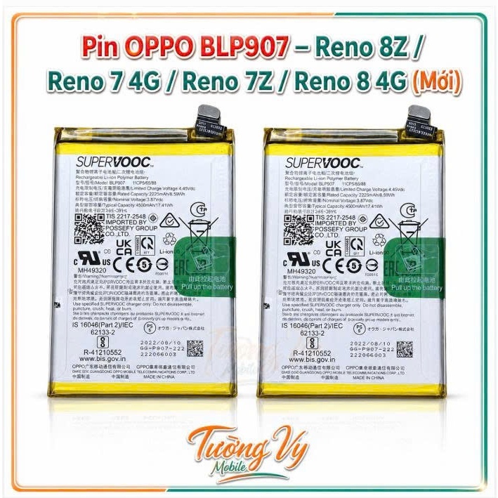 Pin Oppo BLP907 / Reno 8Z / Reno 7-4G / Reno 7Z / Reno 8-4G / BLP907- mới