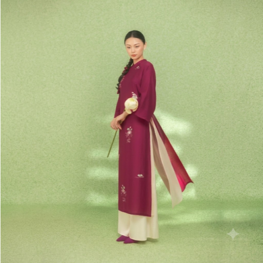 NEM FASHION Quần áo dài trắng kem Q02382