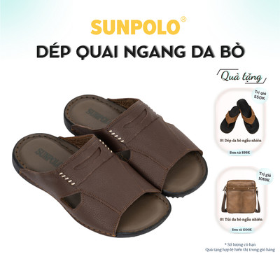 Dép Quai Ngang Nam Da Bò SUNPOLO DQN028