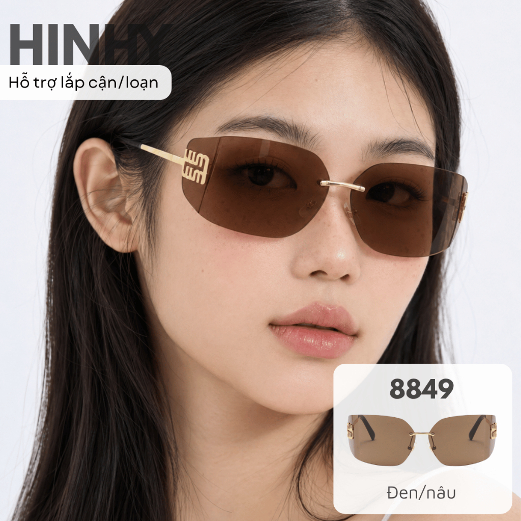 Kính mát thời trang Tiệm Kính Hinhy bản to ôm mặt UV400 | 8849