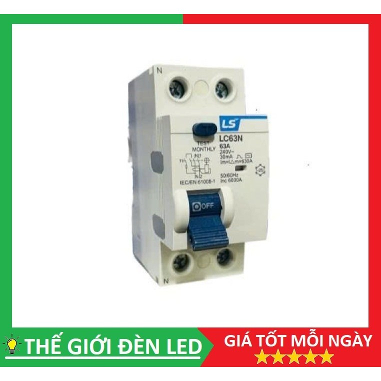 CB chống giật LS 2P - 10A, 16A, 20A, 25A, 32A, 40A, 63A HÀNG CHÍNH HÃNG