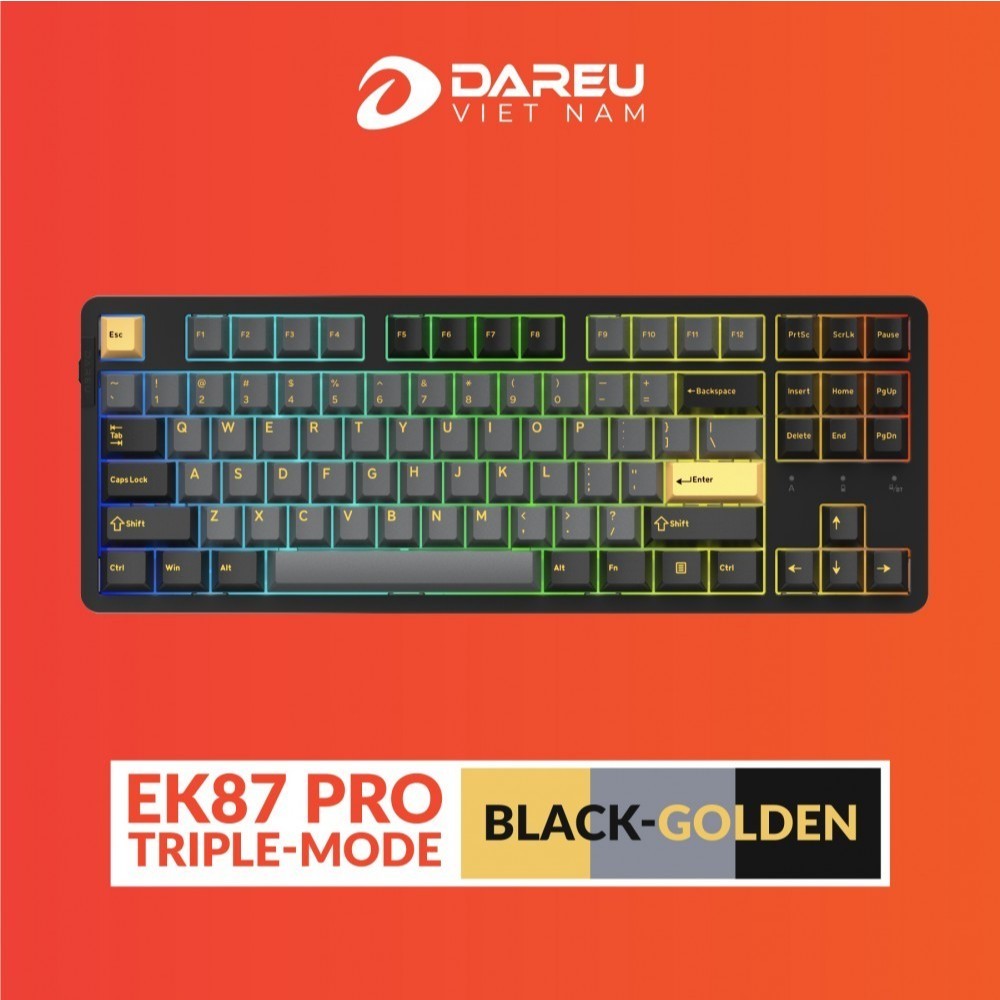 Bàn phím Dareu EK87 PRO Black Golden Cloud switch