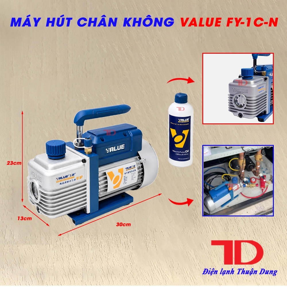 Máy Hút Chân Không Value FY-1C-N FY-2C-N, Bơm Chân Không Máy Lạnh, Thiết Bị Điện Lạnh Cho Thợ Kỹ Thu