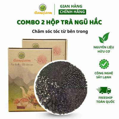 Combo 2 Hộp Trà ngũ hắc Camifarm hỗ trợ mọc tóc nhanh, chắc khỏe, giảm gãy rụng tóc, giúp tóc bền màu