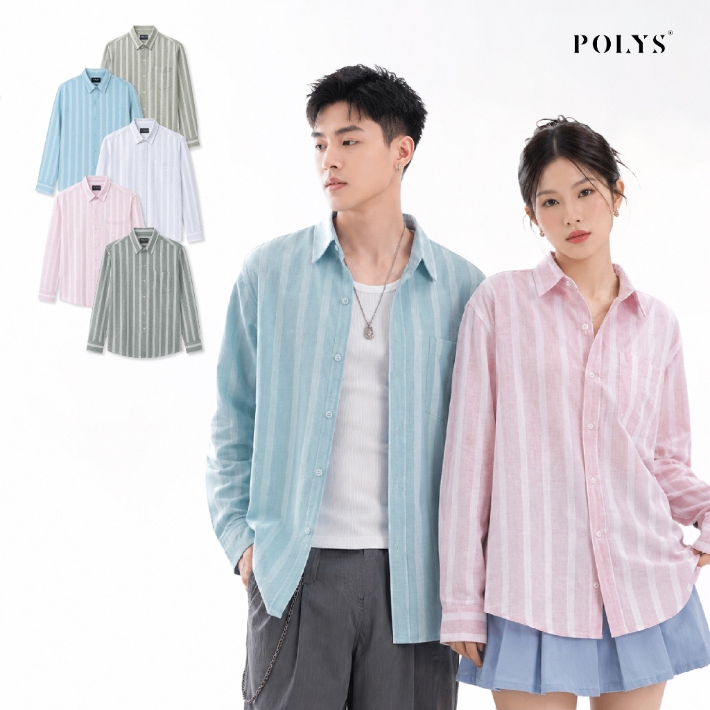 Áo Sơ Mi Sọc Dọc Form Relaxed Vải Linen Mềm Nhẹ Unisex Urban Stripe Linen Shirt Dài Tay