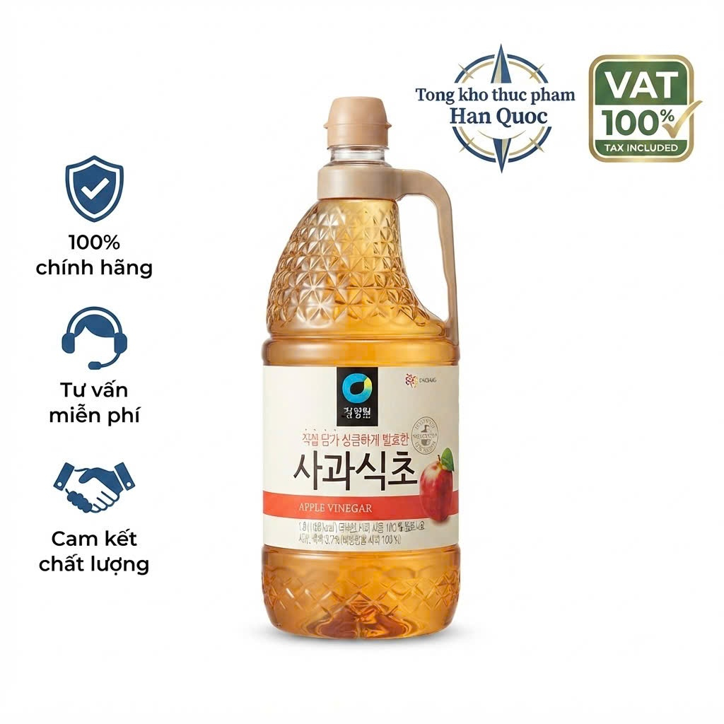 Giấm Táo Deasang Hàn Quốc 1.8L Trộn Salad, Pha Nước Chấm