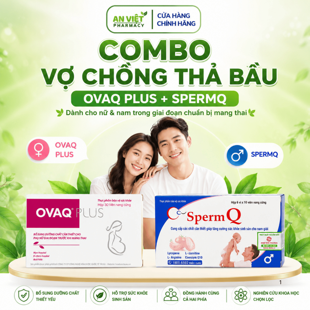 Combo OvaQ Plus & SpermQ – Bổ Sung Dưỡng Chất Trước Khi Mang Thai Cho Nam Nữ