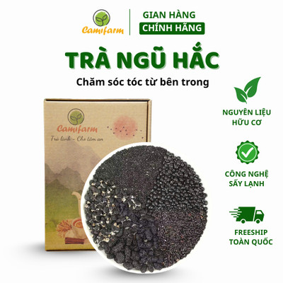 Trà ngũ hắc Camifarm hỗ trợ mọc tóc nhanh, chắc khỏe, giảm gãy rụng tóc, giúp tóc bền màu