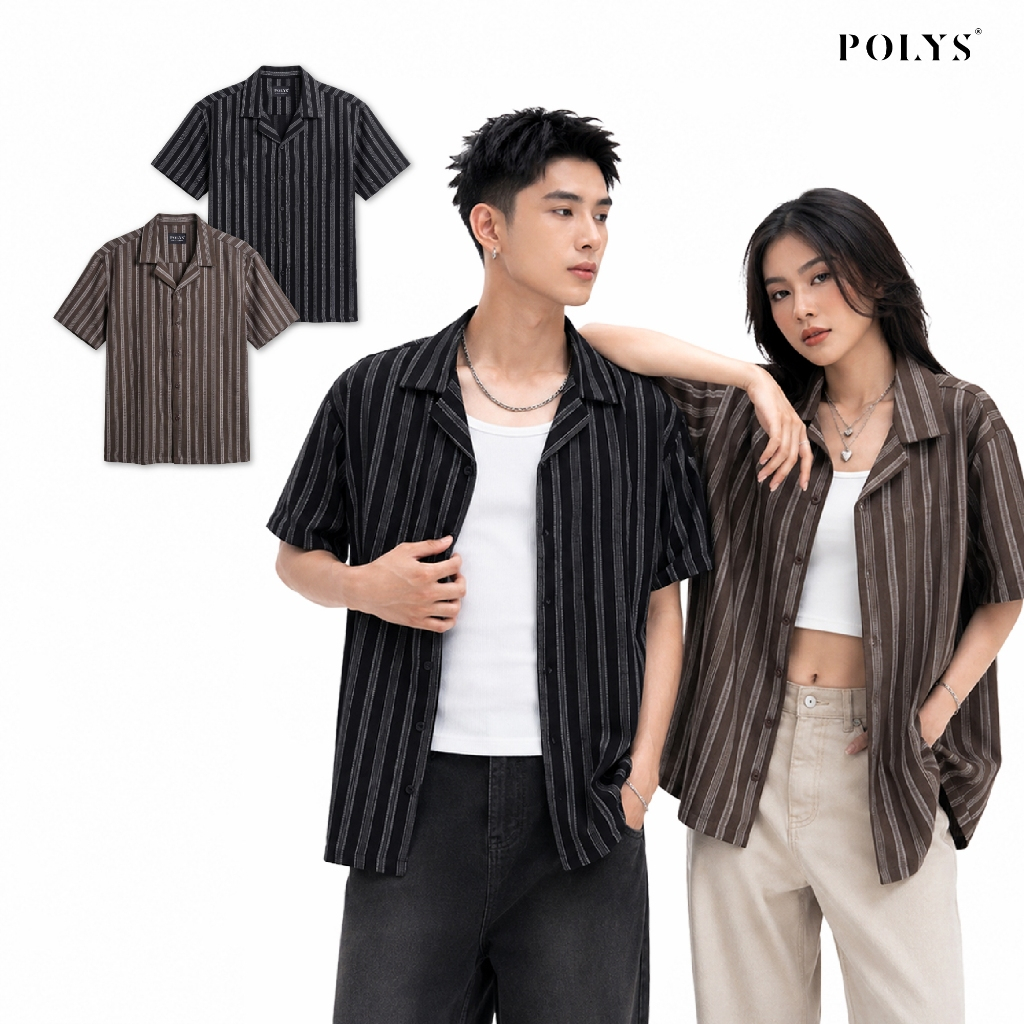Áo Sơ Mi Sọc Dọc Linen Cổ Cuban Tay Ngắn Form Relaxed Nam Nữ Phong Cách Hàn Quốc CUBAN SHADE