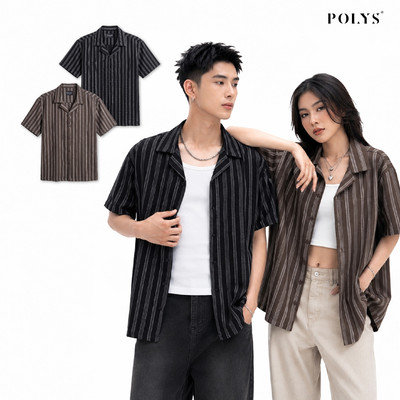 Áo Sơ Mi Sọc Dọc Linen Cổ Cuban Tay Ngắn Form Relaxed Nam Nữ Phong Cách Hàn Quốc CUBAN SHADE