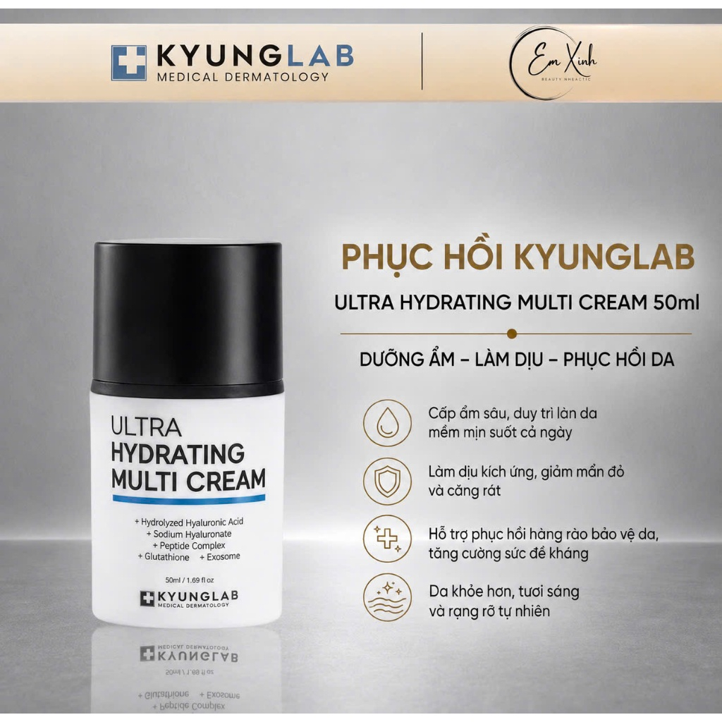 Kem dưỡng ẩm, cấp ẩm da, kem khóa ẩm, dưỡng da, phục hồi KyungLab Ultra Hydrating Multi Cream 50ml