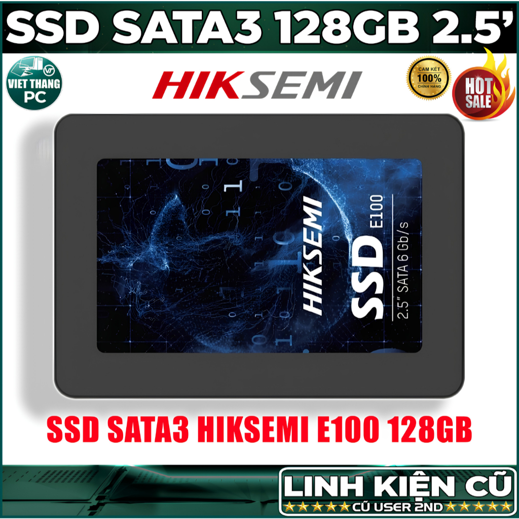 Ổ cứng SSD HikVision HIKSEMI E100 128GB 2.5" SATA 3 SSD cũ đã qua sử dụng ( Cũ - 2nd )