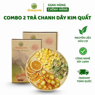 Combo 2 Hộp Trà detox trái cây chanh dây kim quất trắng da Camifarm, thanh nhiệt cơ thể, bổ sung vitamin C