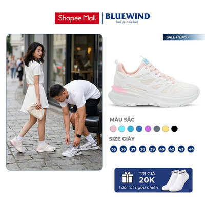 [TĂNG SIZE] Giày Thể Thao Nữ BLUEWIND Đế Cao 4cm Êm Mềm, Dáng Basic Năng Động 68377