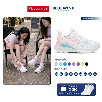 [TĂNG SIZE] Giày Thể Thao Nữ BLUEWIND Đế Cao 4cm Êm Mềm, Dáng Basic Dễ Phối Đồ 68377