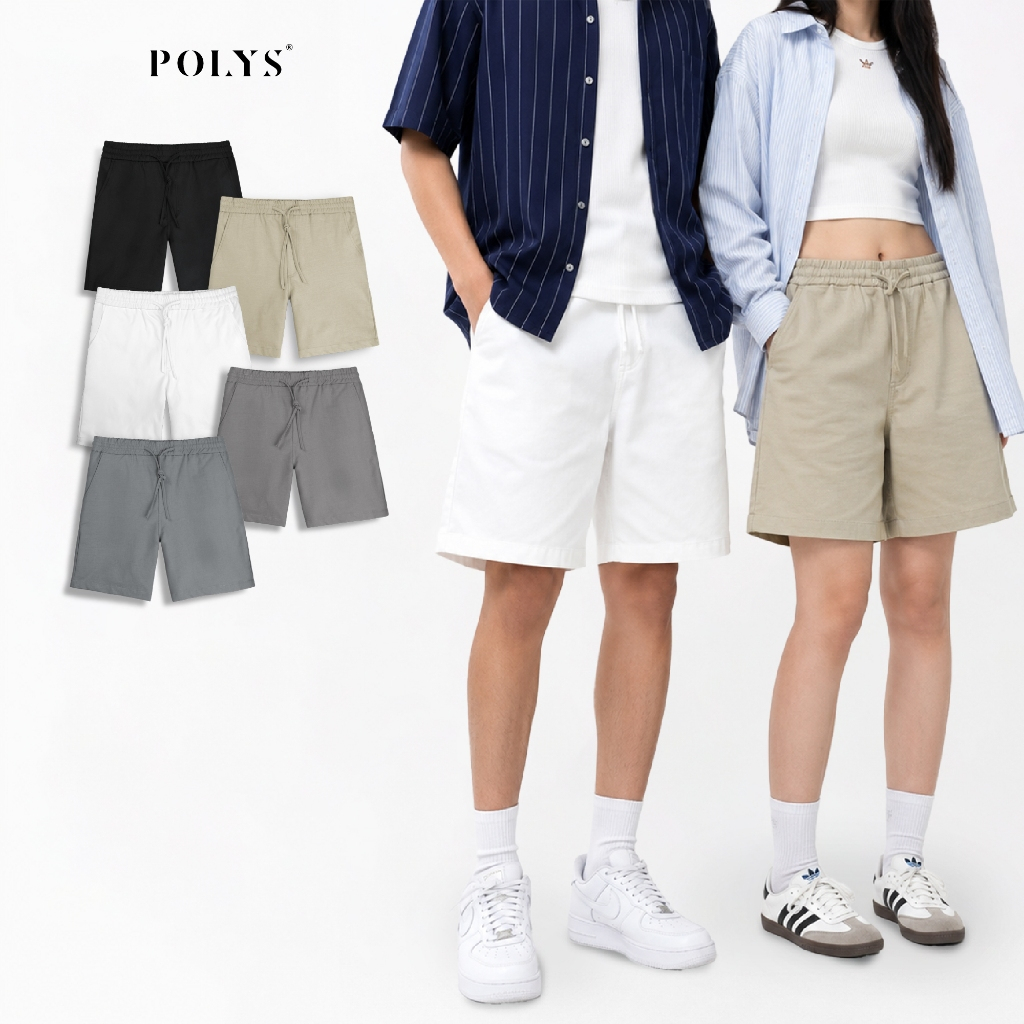 Quần Short Kaki Nam, Lưng Thun Dây Rút, Form Trên Gối, Chất Kaki Giãn 4 Chiều. Short Kaki POLYS