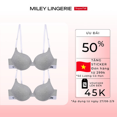 Combo 2 Áo Ngực Nữ Có Gọng Miley Lingerie Mút Vừa Melange 4 Chiều Sporty Chic (Màu ngẫu nhiên)