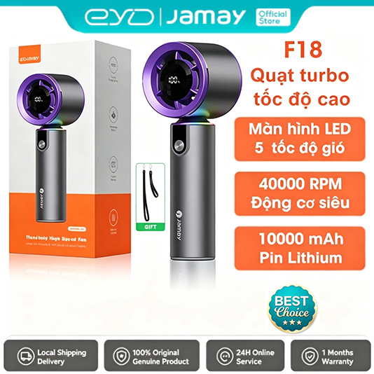 JAMAY F10PLUS Quạt tản nhiệt di động, làm mát trong một giây sức gió siêu mạnh thời lượng pin dài