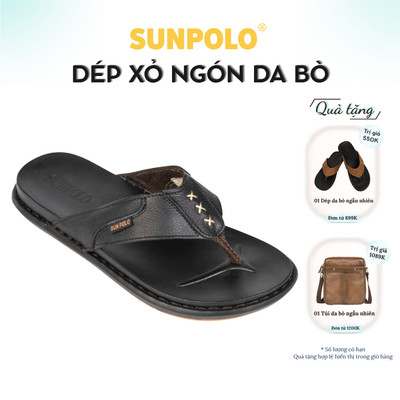 Dép kẹp Dép xỏ ngón nam da bò SUNPOLO KEP015