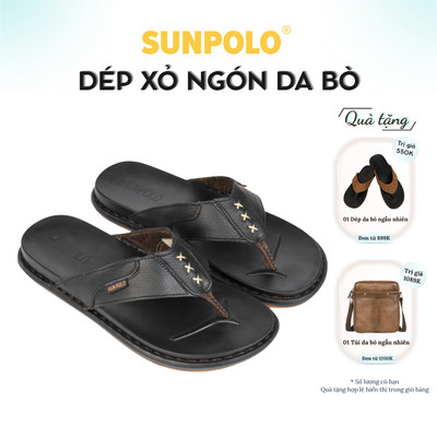 Dép kẹp Dép xỏ ngón nam da bò SUNPOLO KEP015