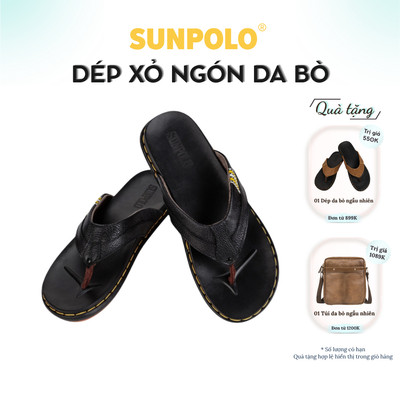 Dép xỏ ngón nam da bò SUNPOLO KEP203