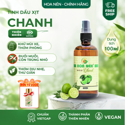 Tinh dầu Xịt Chanh 100ml - Hoa Nén - Hương thơm mát, khử mùi, ẩm mốc, đuổi muỗi, côn trùng