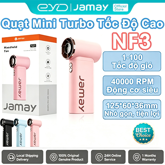 JAMAY NF3 C Quạt mini cầm tay 100 tốc độ gió mini quạt di động màn hình LED hiển thị quạt Turbo