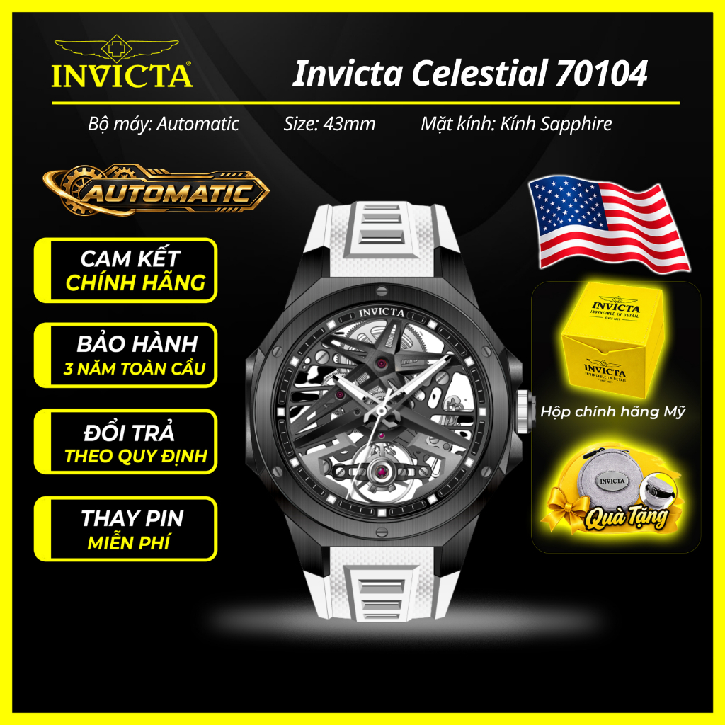 Đồng Hồ Nam Invicta Celestial 70104 43mm Chính Hãng